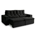 Ver imagem 2 de Sofá Retrátil e Reclinável 3 Lugares Suede Libra 194cm Preto