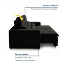 Ver imagem 4 de Sofá Retrátil e Reclinável 3 Lugares Suede Libra 194cm Preto