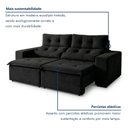 Ver imagem 5 de Sofá Retrátil e Reclinável 3 Lugares Suede Libra 194cm Preto