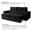 Ver imagem 6 de Sofá Retrátil e Reclinável 3 Lugares Suede Libra 194cm Preto