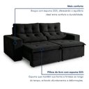 Ver imagem 7 de Sofá Retrátil e Reclinável 3 Lugares Suede Libra 194cm Preto
