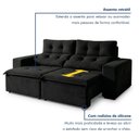 Ver mais imagens de Sofá Retrátil e Reclinável 3 Lugares Suede Libra 194cm Preto