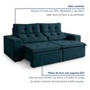 Ver imagem 7 de Sofá Retrátil e Reclinável 3 Lugares Suede Libra 194cm Azul