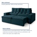 Ver mais imagens de Sofá Retrátil e Reclinável 3 Lugares Suede Libra 194cm Azul