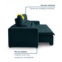 Ver imagem 4 de Sofá Retrátil e Reclinável 3 Lugares Suede Libra 194cm Azul