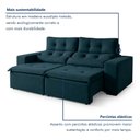 Ver imagem 5 de Sofá Retrátil e Reclinável 3 Lugares Suede Libra 194cm Azul