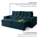 Ver imagem 6 de Sofá Retrátil e Reclinável 3 Lugares Suede Libra 194cm Azul