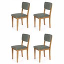 Ver imagem 1 de Kit 4 Cadeiras de Jantar Madeira Maciça Estofadas Ella Cinza - Straub Web