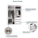 Ver imagem 7 de Guarda Roupa Modulado de Canto 7 Portas com Espelho 3 Peças Decor Branco