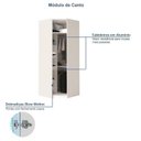 Ver imagem 6 de Guarda Roupa Modulado de Canto 7 Portas com Espelho 3 Peças Decor Branco