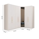 Ver imagem 3 de Guarda Roupa Modulado de Canto 7 Portas com Espelho 3 Peças Decor Branco