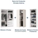 Ver imagem 5 de Guarda Roupa Modulado de Canto 7 Portas com Espelho 3 Peças Decor Branco