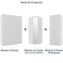 Ver mais imagens de Guarda Roupa Modulado de Canto 7 Portas com Espelho 3 Peças Decor Branco