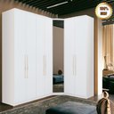 Ver imagem 1 de Guarda Roupa Modulado de Canto 7 Portas com Espelho 3 Peças Decor Branco