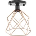 Ver imagem 1 de Lustre Teto Plafon Industrial Aramado Cálice Cobre Rose Retrô Luminária Vintage Preto Agp