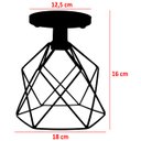Ver imagem 2 de Lustre Teto Plafon Industrial Aramado Cálice Cobre Rose Retrô Luminária Vintage Preto Agp