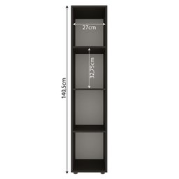 Estante para Livros Modular 4 Nichos 141cmx30cm Marselha - 4