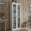Ver imagem 2 de Cristaleira Vertical 2 Portas de Vidro 3 Prateleiras 160,5cmx60cm Cr6004 Branco