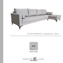 Ver imagem 3 de Sofá com Chaise Fixo Acquablock Colorido Resty 4 Lugares Pé Alumínio 290X140cm