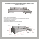 Ver imagem 5 de Sofá com Chaise Fixo Acquablock Colorido Resty 4 Lugares Pé Alumínio 290X140cm