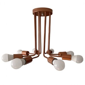 Plafon Bivolt Luminária Aramado 8 Braços 36,5x44cm Sputnik Woods