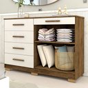 Ver imagem 2 de Cômoda Tailândia 2 Portas 5 Gavetas Imbuia/champanhe - Panorama Móveis