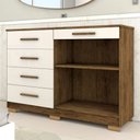 Ver imagem 5 de Cômoda Tailândia 2 Portas 5 Gavetas Imbuia/champanhe - Panorama Móveis