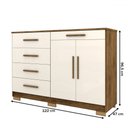 Ver imagem 4 de Cômoda Tailândia 2 Portas 5 Gavetas Imbuia/champanhe - Panorama Móveis