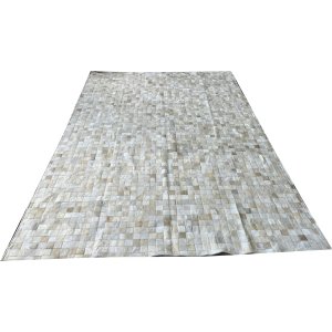 Tapete de couro bege claro 2,00x3,00 sem bordas peça 5x5cm