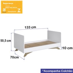 Berço Mini Cama 3 em 1 e Colchao Aft011 Branco Comm - 14