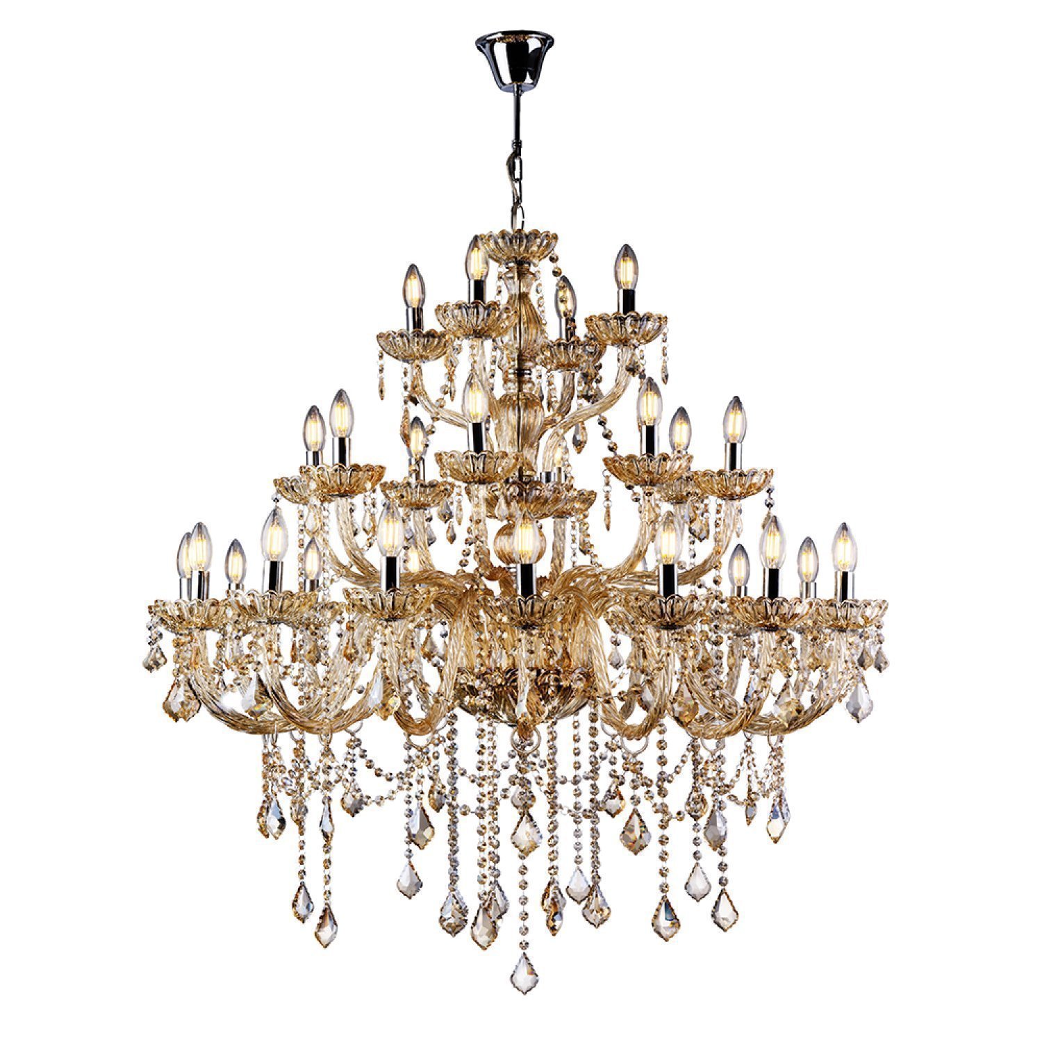 Lustre de Cristal Candelabro Maria Thereza Nice 28 Braços Startec ...