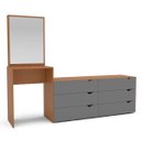 Ver imagem 2 de Cômoda Penteadeira Porto 6 Gavetas com Espelho 209x160cm Cinza/Freijó 240890
