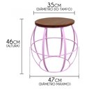 Ver imagem 2 de Banco Decorativo De Madeira E Ferro Para Decoração Colorida de Sala - Rosa