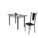 Ver imagem 6 de Conjunto de Mesa Tubular 6 Cadeiras 140cm com Tampo de Vidro Melissa Prata/Preto