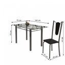 Ver imagem 3 de Conjunto de Mesa Tubular 6 Cadeiras 140cm com Tampo de Vidro Melissa Prata/Preto