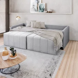Sofá Cama Baraúna Retrátil e Reclinável 3 lugares 2,00m em Linho CabeCasa MadeiraMadeira - 2