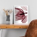 Ver imagem 2 de Quadro Moderno Flor Bordô 45x34cm:moldura Branca