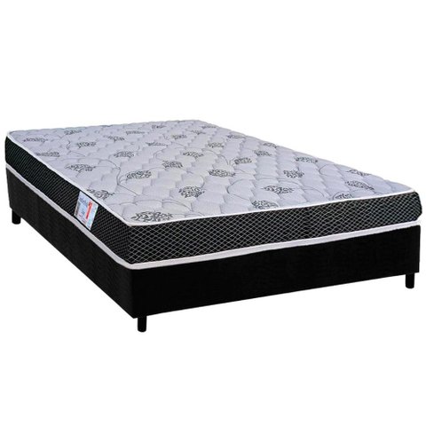 Conjunto Box Casal: Colchão Espuma Orthoflex D20 Comfortpedic + Base Crc Suede Black(138x188)