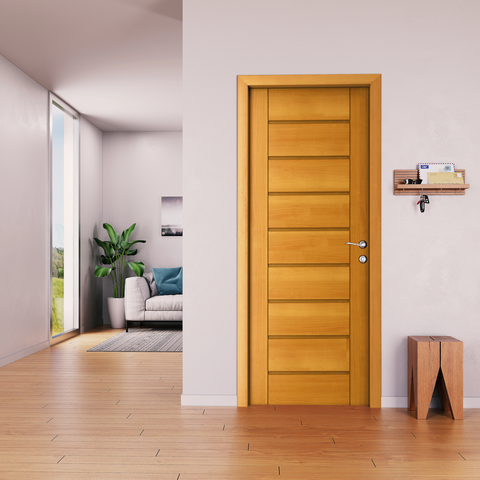 Folha de Porta Regencia Maciça Angelim Pedra 210x80cm Marrom