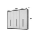 Ver imagem 4 de Guarda Roupa Casal 6 Portas e 6 Gavetas Versalhes Cinamomo/off White - Conquista