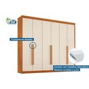 Ver imagem 3 de Guarda Roupa Casal 6 Portas e 6 Gavetas Versalhes Cinamomo/off White - Conquista
