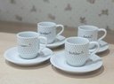 Ver imagem 5 de Jogo 4 Xícaras Café C/ Pires Frases Motivacionais - 80 Ml Empilháveis - Poá Preto