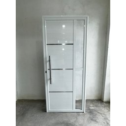 Porta de Alumínio Lambri Duplo 210x80 C/ Puxador e Vidro - 2