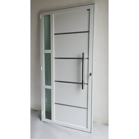 Porta de Alumínio 210 X 80 com Vidro - Lambri Duplo