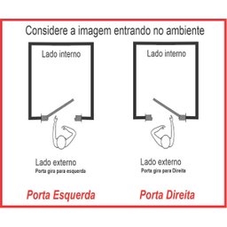 Porta de Alumínio Lambri Duplo 210x80 C/ Puxador e Vidro - 4