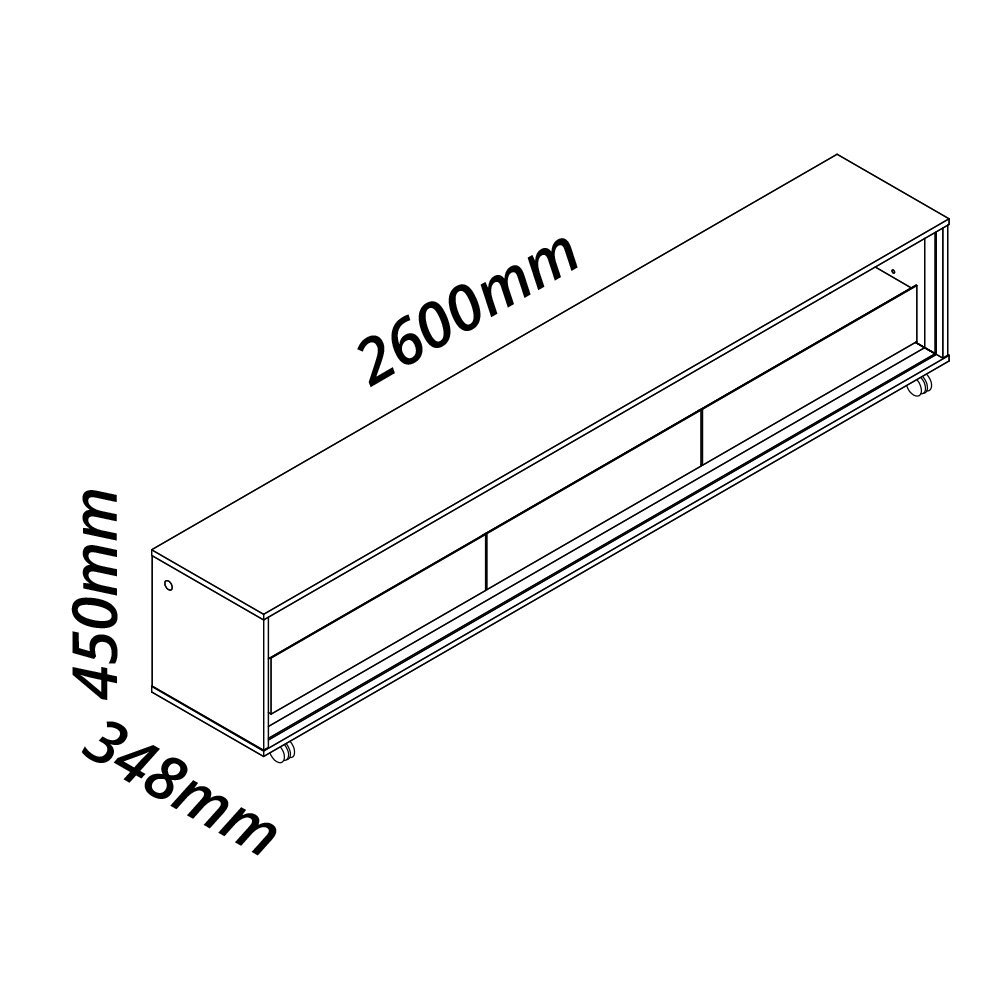 Painel e Rack Led Rodízios Nobre 275 Requinte 260 Naturale Off White - Gelius - 7