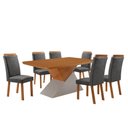 Ver imagem 2 de Mesa de Jantar Aster 180 cm Tampo MDF Laminado Canto Copo com 6 Cadeiras Aline