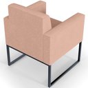 Ver imagem 2 de Kit 3 Poltronas Decorativa para Sala e Recepção Base Fixa de Metal Helô L02 Linho Rosê - Lyam