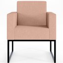 Ver mais imagens de Kit 3 Poltronas Decorativa para Sala e Recepção Base Fixa de Metal Helô L02 Linho Rosê - Lyam