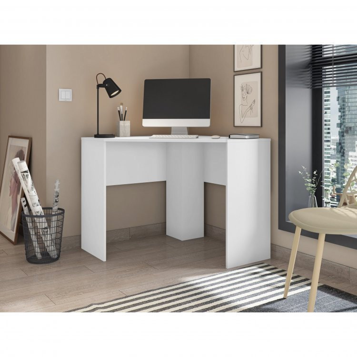 Conjunto Home Office com 4 Escrivaninhas de Canto 90x90cm  - 2